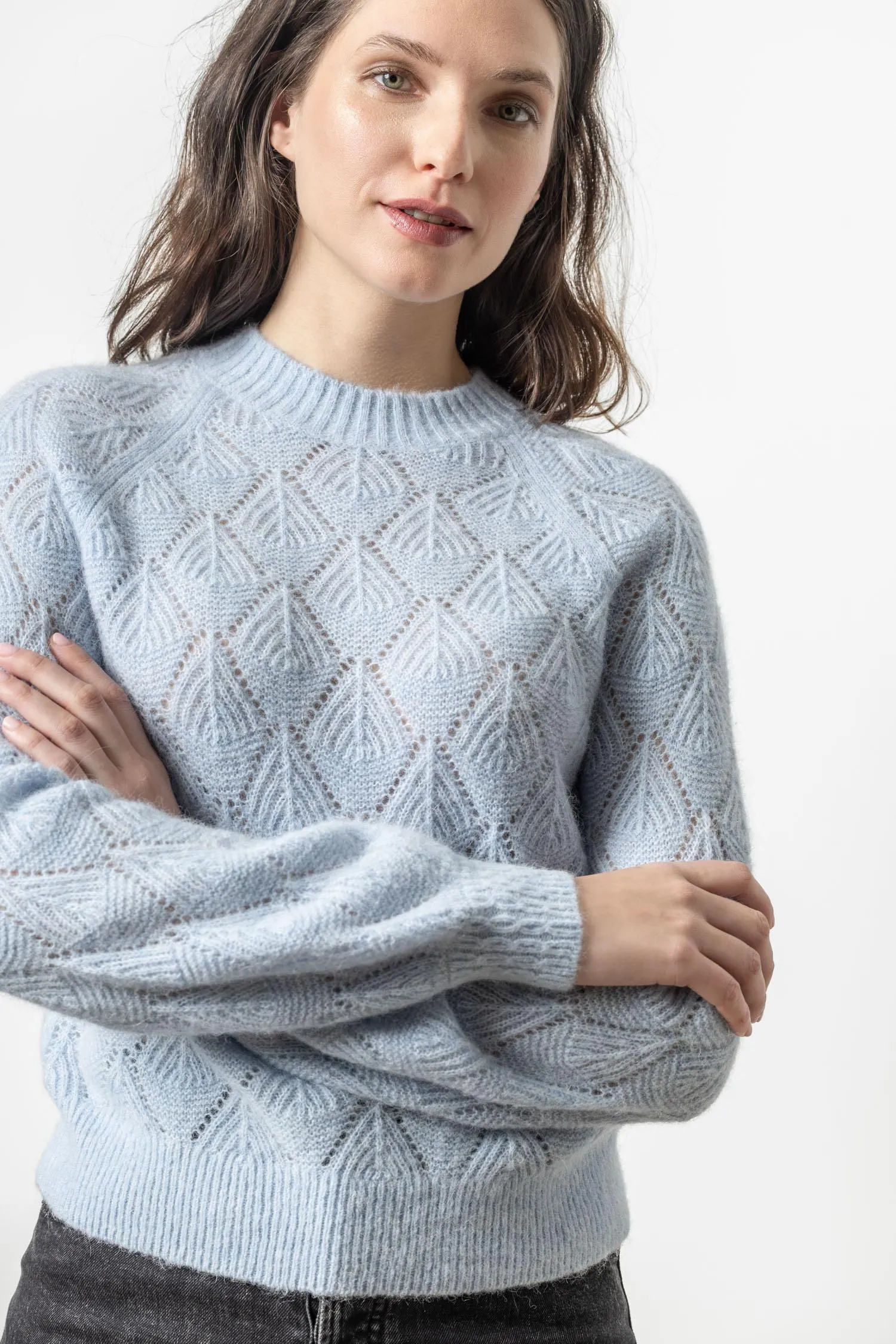 Easy Pointelle Crewneck Sweater