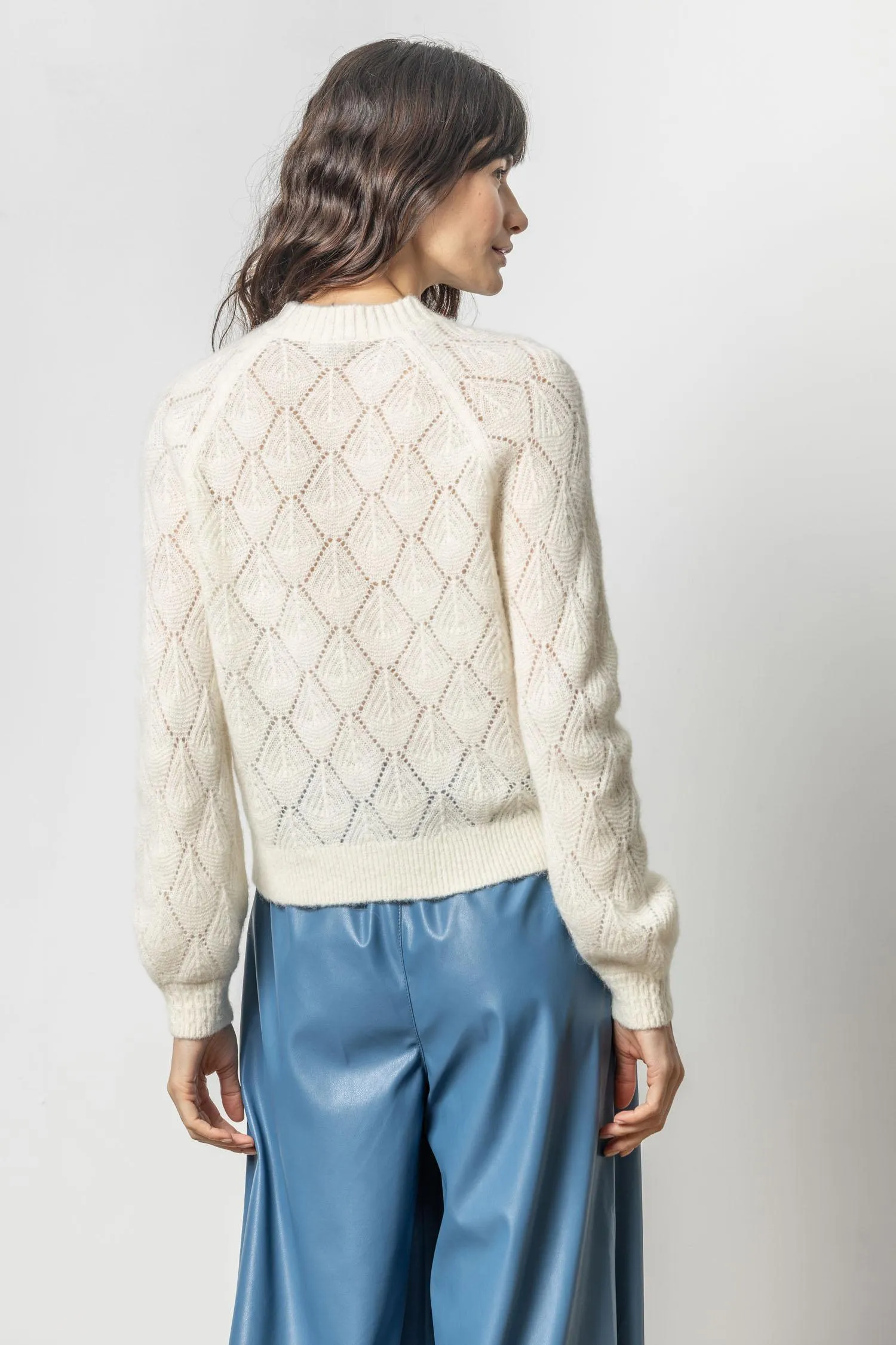 Easy Pointelle Crewneck Sweater