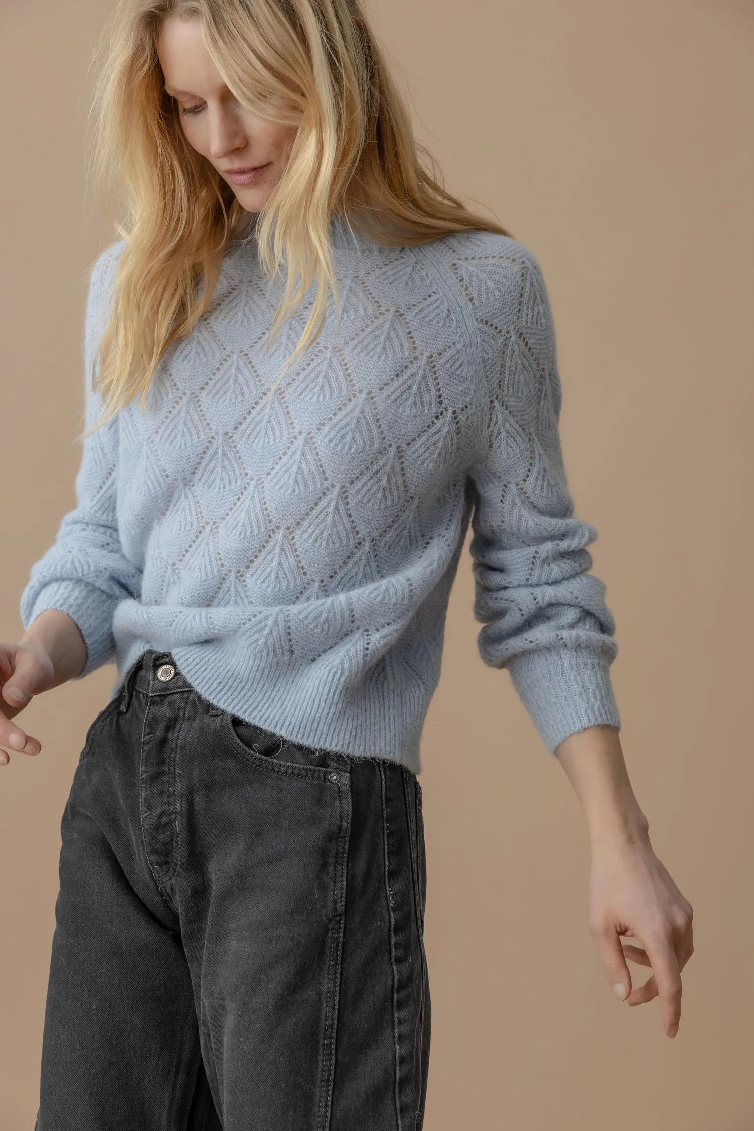 Easy Pointelle Crewneck Sweater