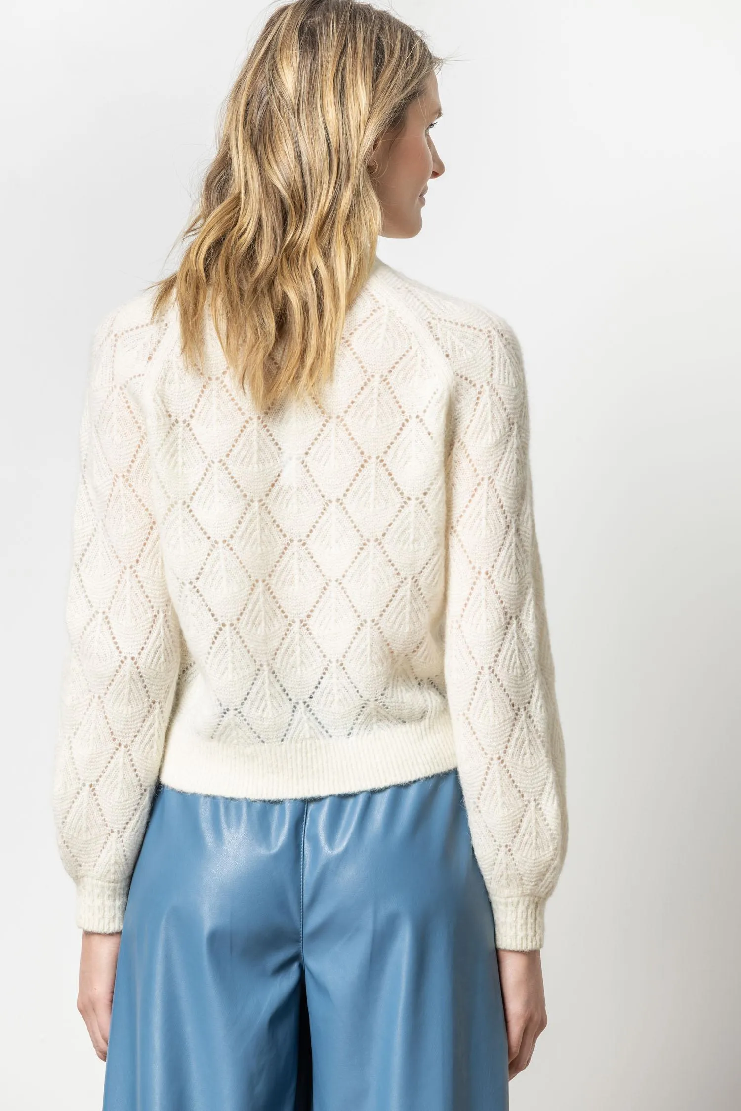 Easy Pointelle Crewneck Sweater