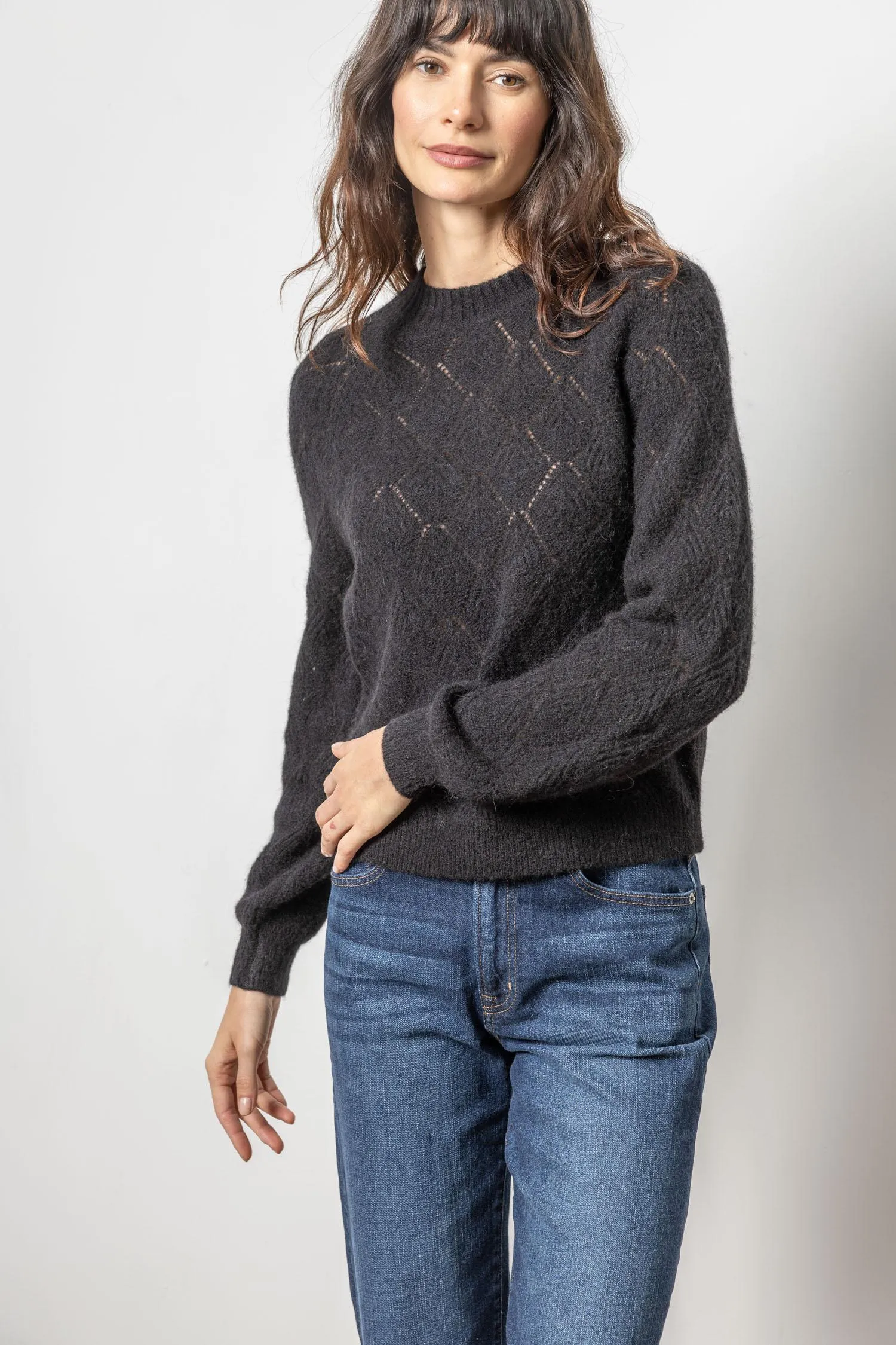 Easy Pointelle Crewneck Sweater