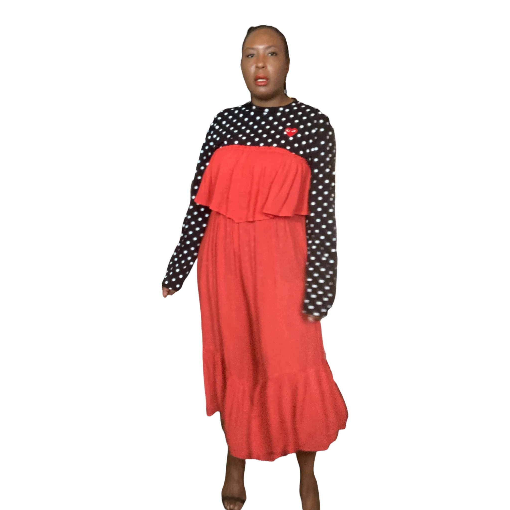 Elan Orange Crinkle Jumpsuit