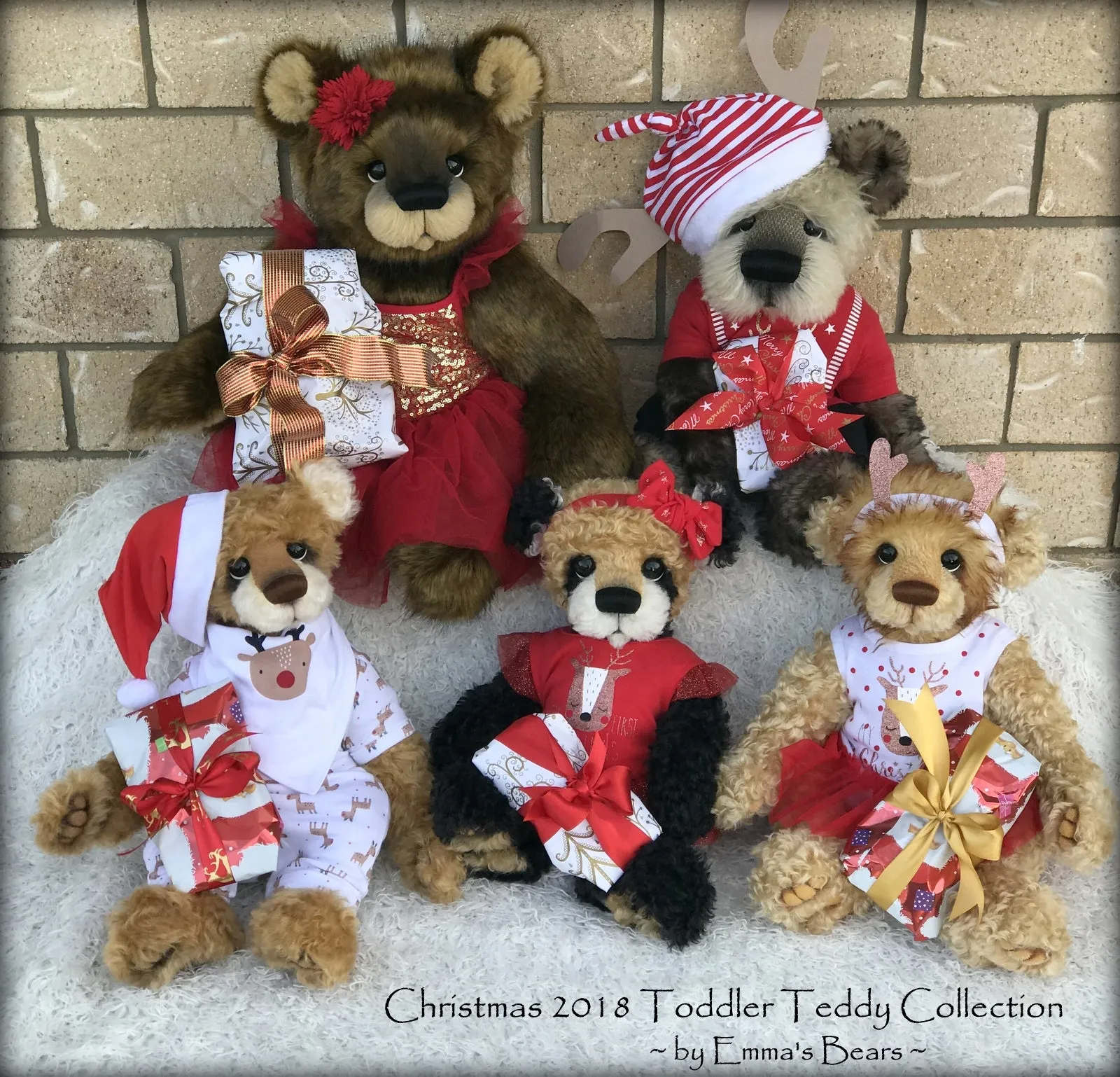 Estelle Eve - 25" Christmas 2018 Toddler Artist Bear by Emma's Bears - OOAK