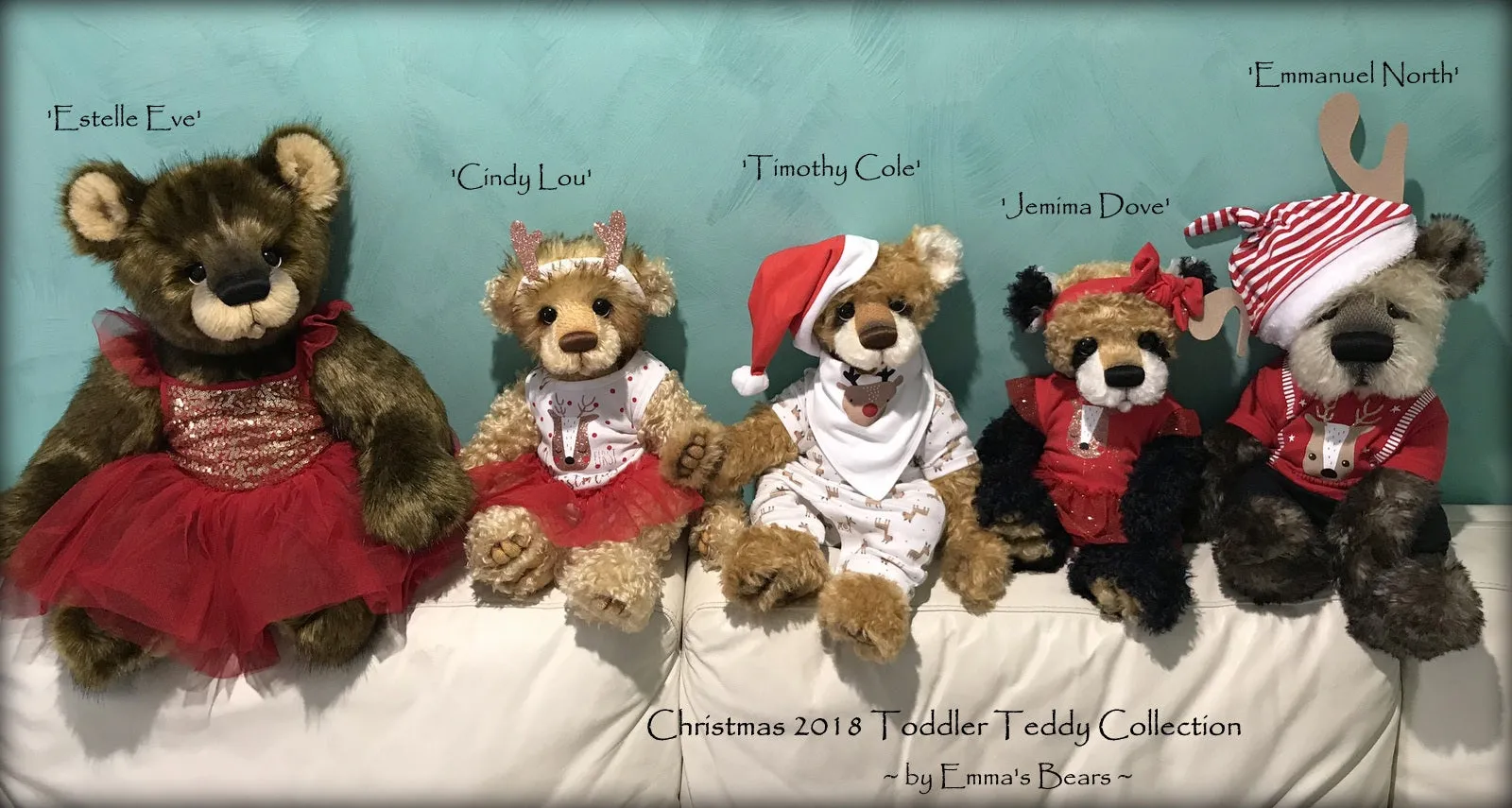 Estelle Eve - 25" Christmas 2018 Toddler Artist Bear by Emma's Bears - OOAK