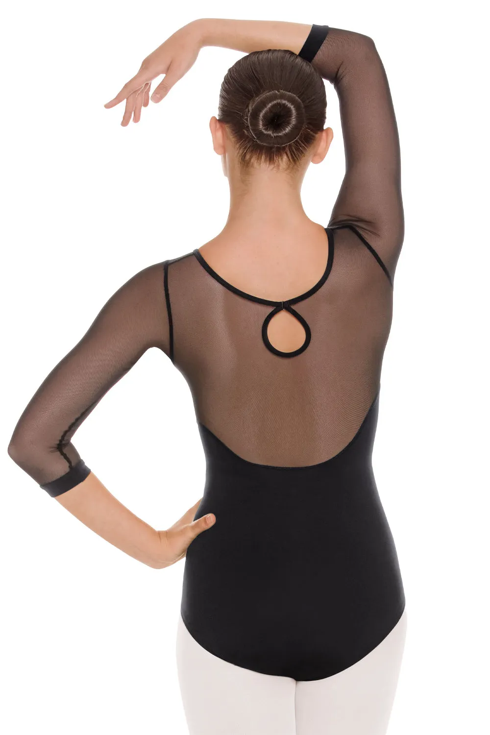 EUROTARD 41592 LADIES SILHOUETTE MESH 3/4 SLEEVE LEOTARD