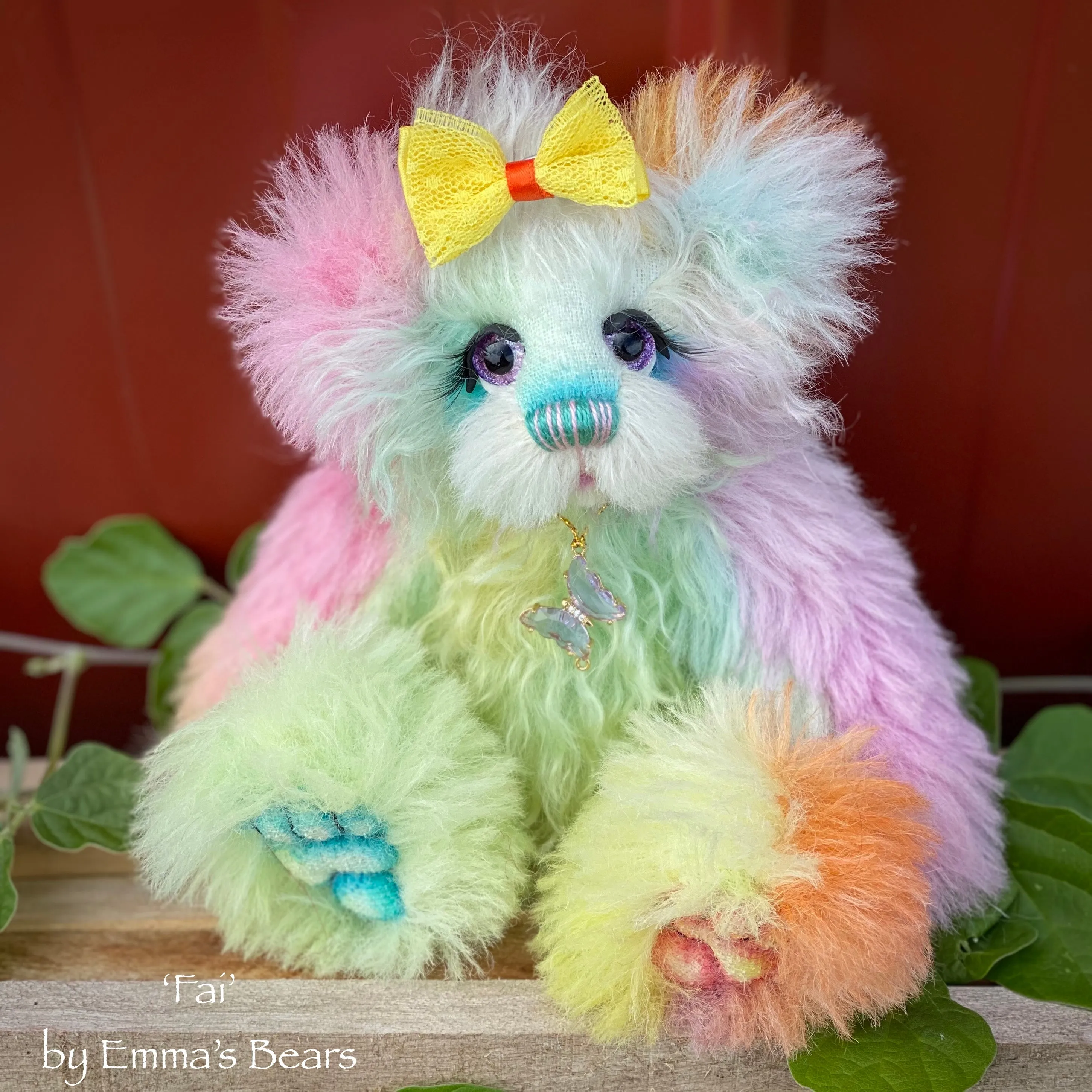 Fai - 9" Hand Dyed Mohair Artist Bear by Emma's Bears - OOAK