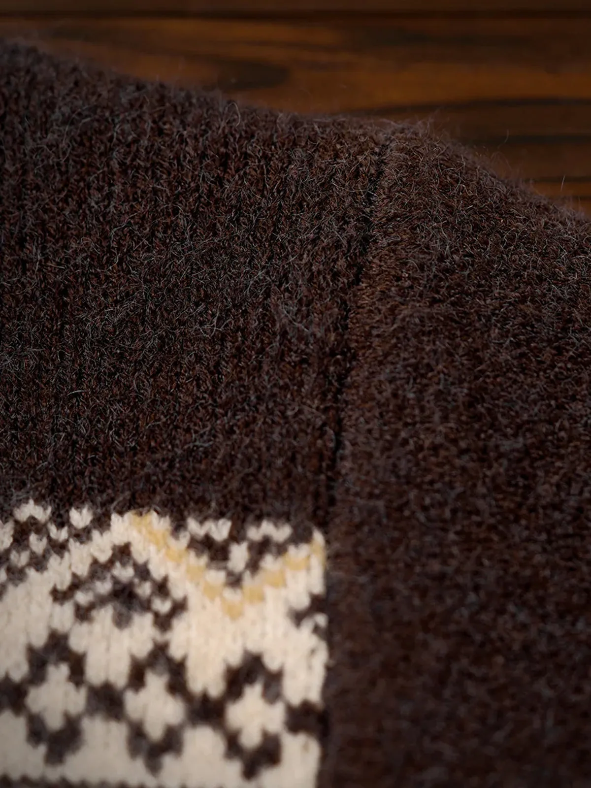 Fair Isle Pattern Jacquard Woven Half-Zip Sweater