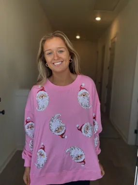 FINAL SALE - Sequin Santa Sweater