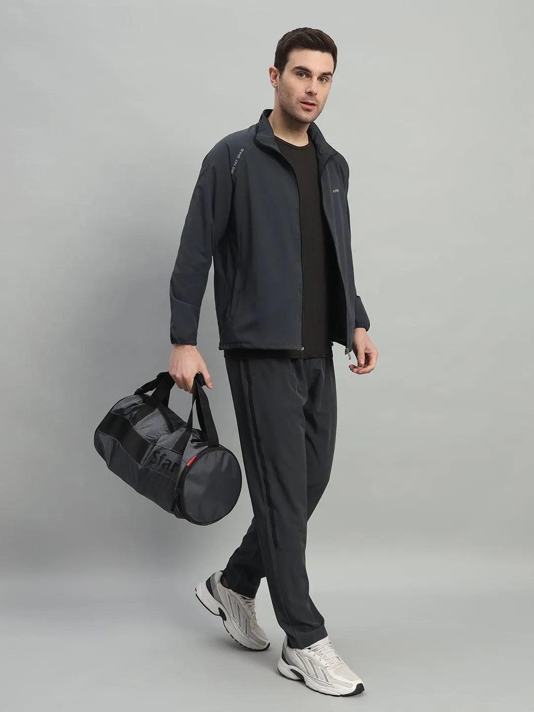 FITINC Sports Track Jacket for Men - Dark Grey