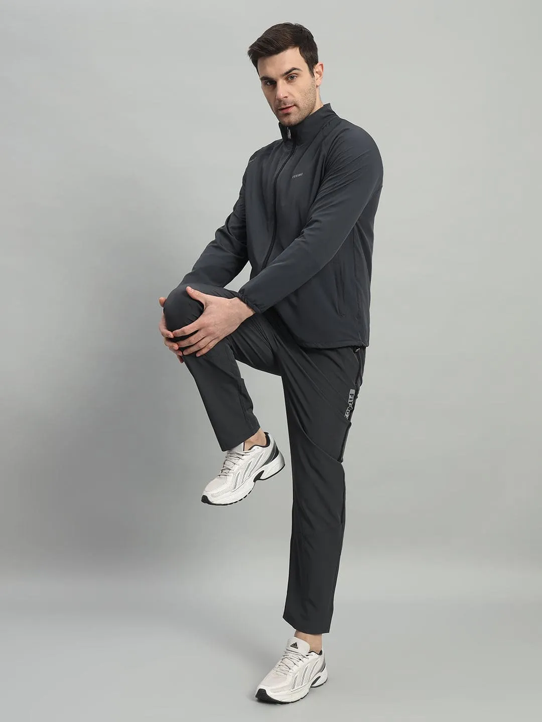 FITINC Sports Track Jacket for Men - Dark Grey