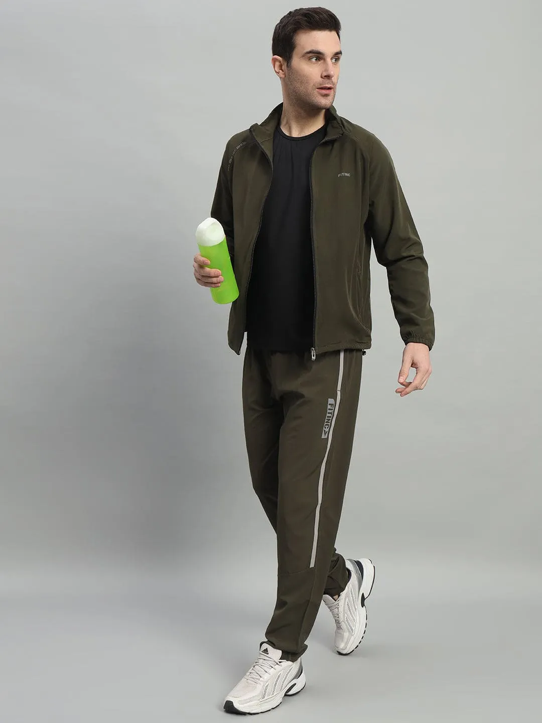 FITINC Sports Track Jacket for Men - Olive