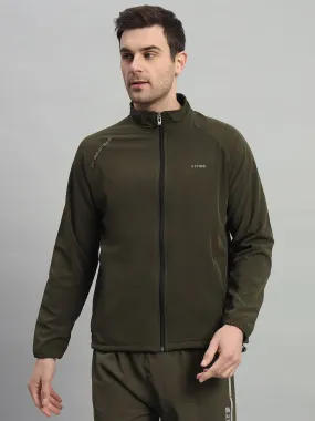 FITINC Sports Track Jacket for Men - Olive