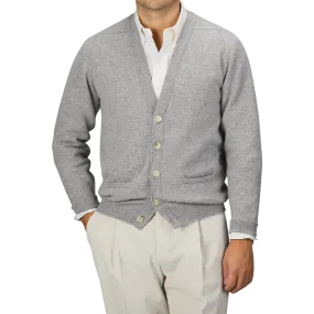 Flannel Grey Lambswool Saddle Shoulder Cardigan