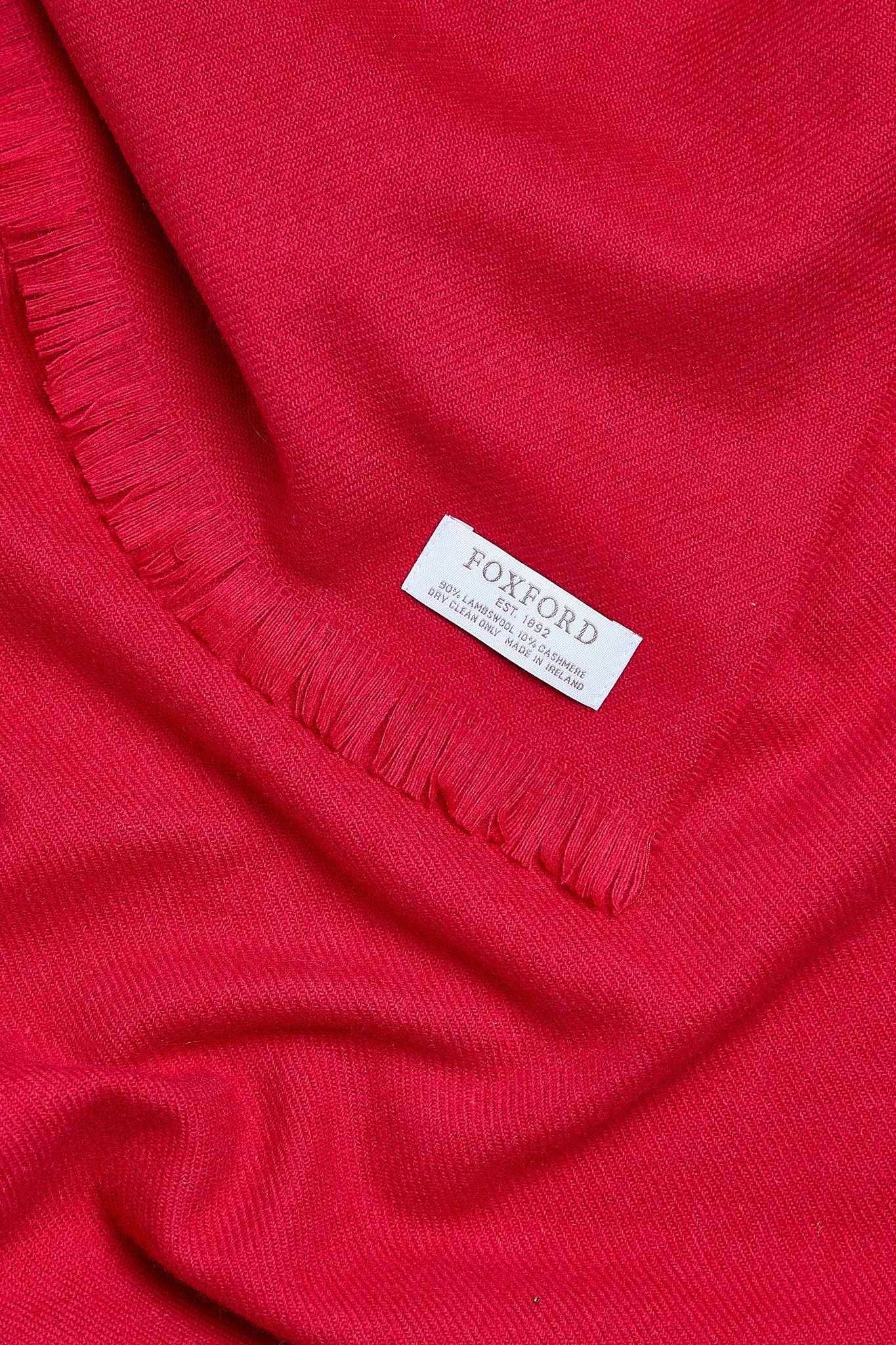 Foxford Tomato Fine Wool Cashmere Blend Scarf