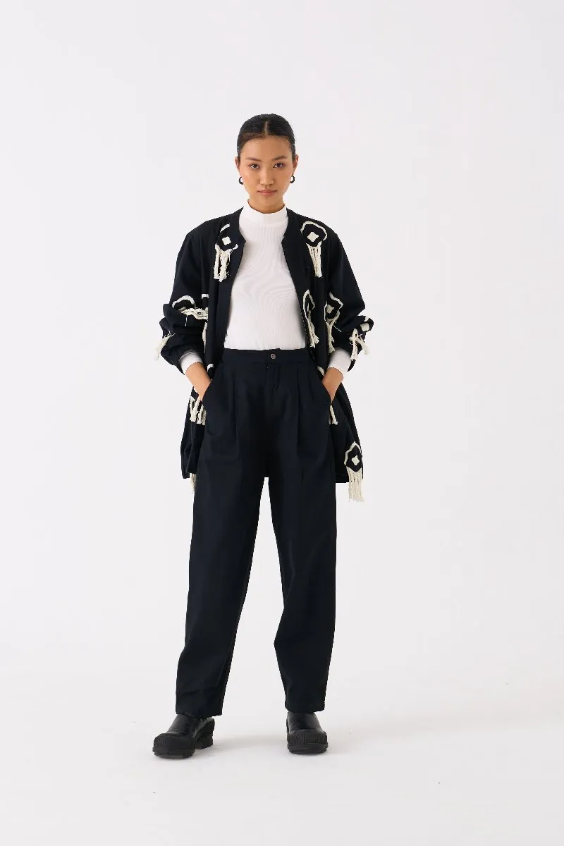 Fringe Bomber Jacket Black