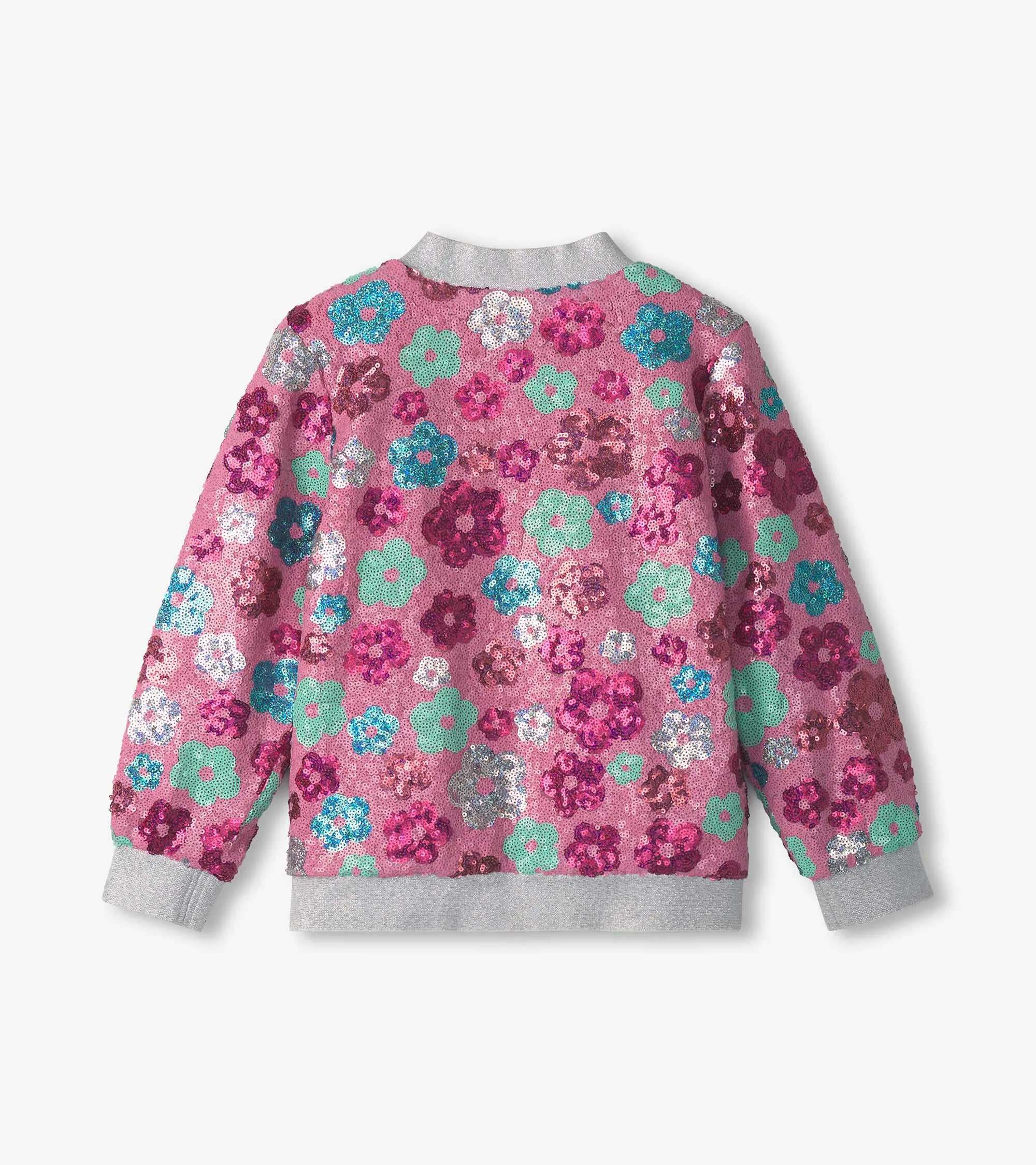 Girls Daisy Sequins Sequined Bomber Jacket