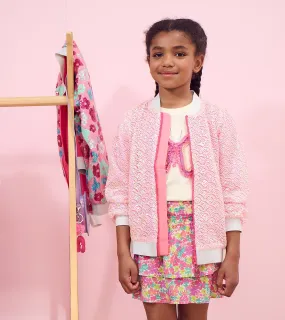 Girls Pearl Mermaid Sequined Bomber Jacket