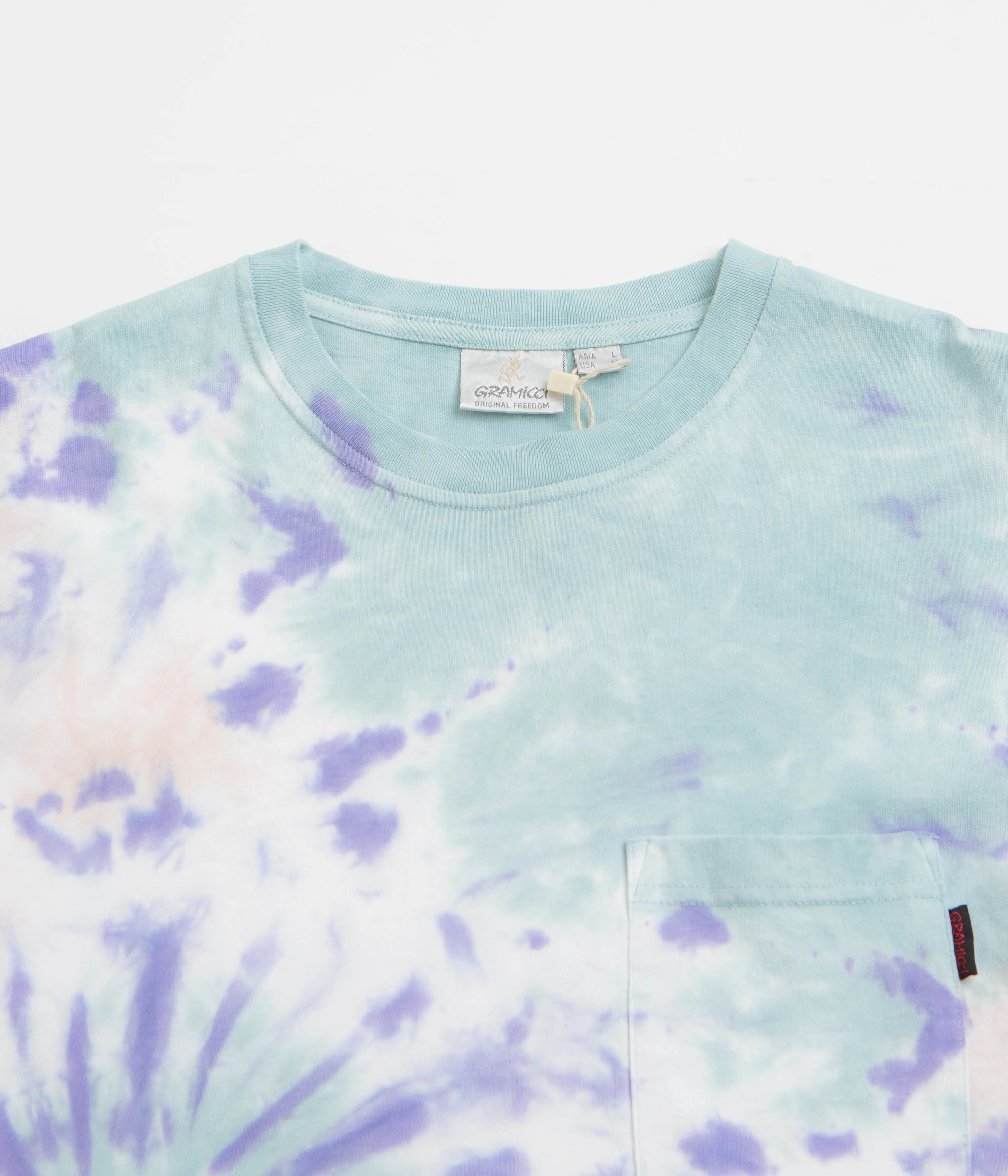 Gramicci Long Sleeve Pocket T-Shirt - Blue Tie Dye