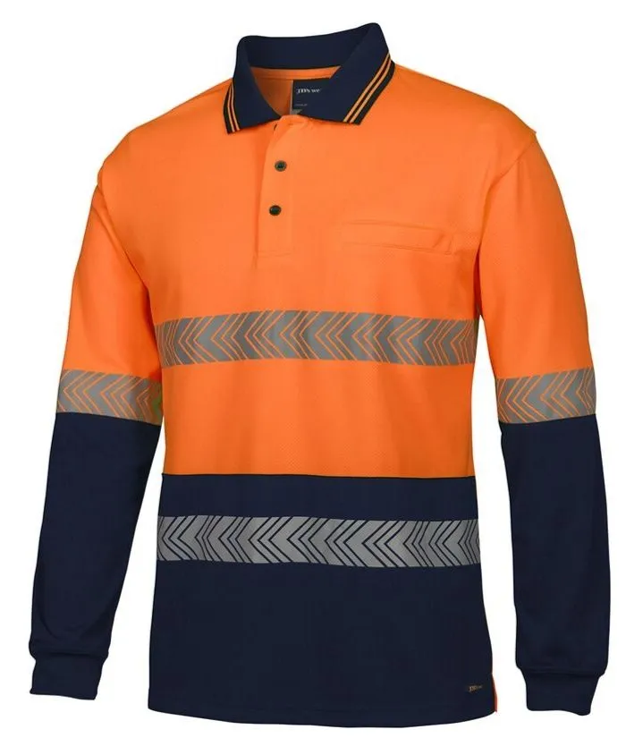 Hi Vis L/S Segmented Tape Polo