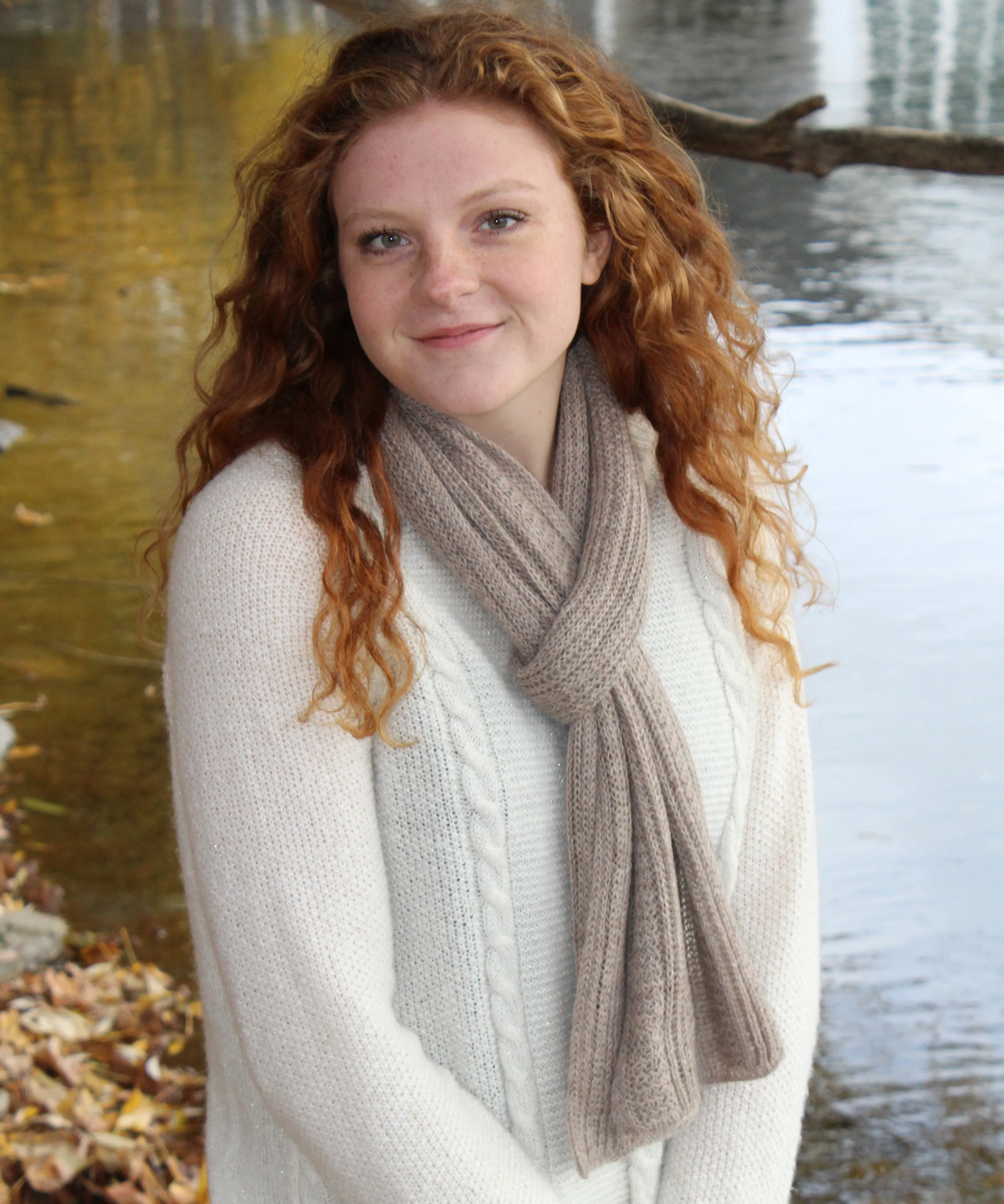 Honeycomb Knitted Scarf 100% Baby Alpaca