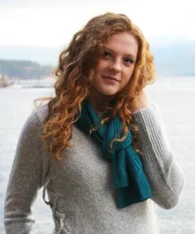 Honeycomb Knitted Scarf 100% Baby Alpaca
