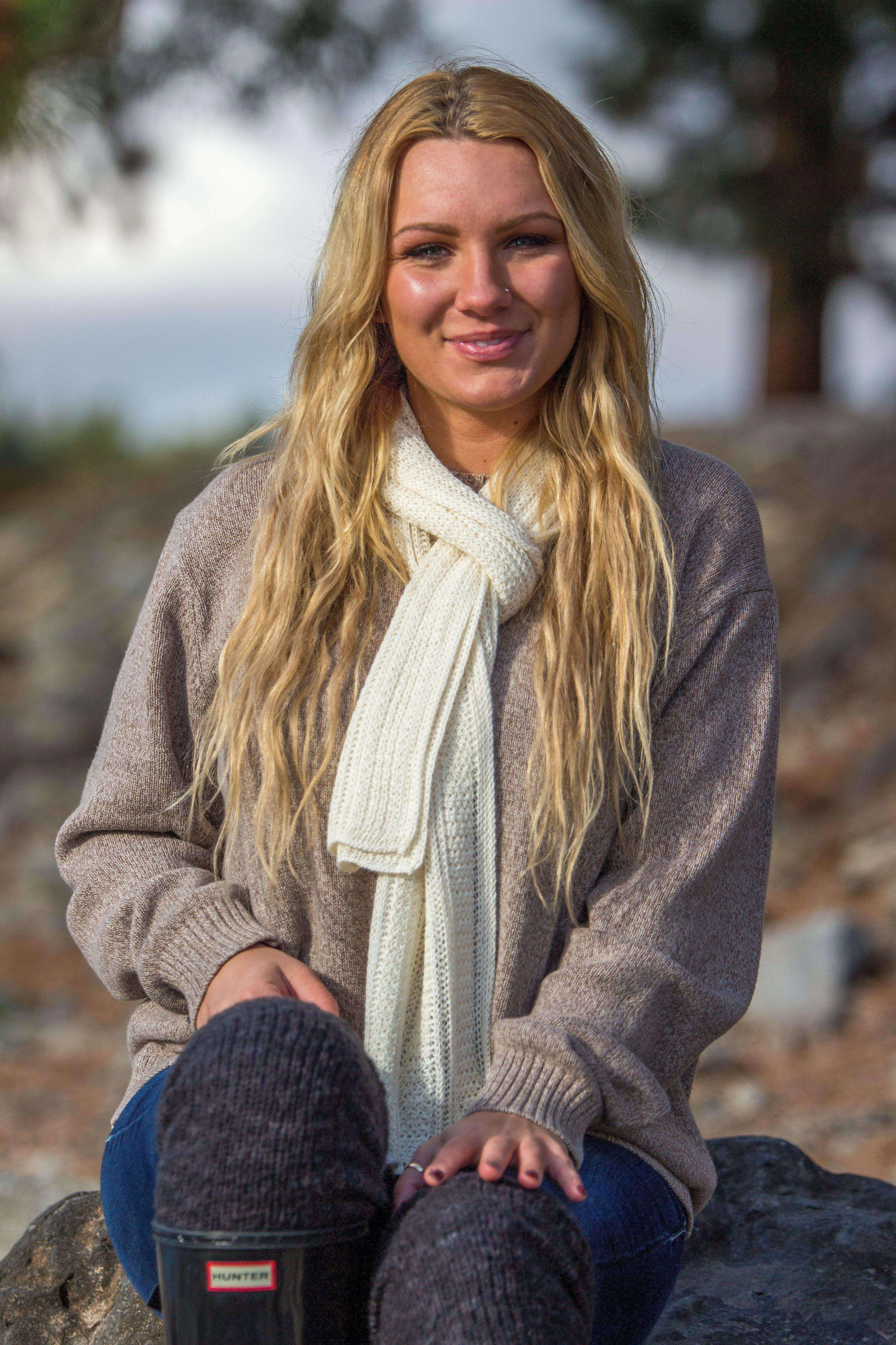 Honeycomb Knitted Scarf 100% Baby Alpaca
