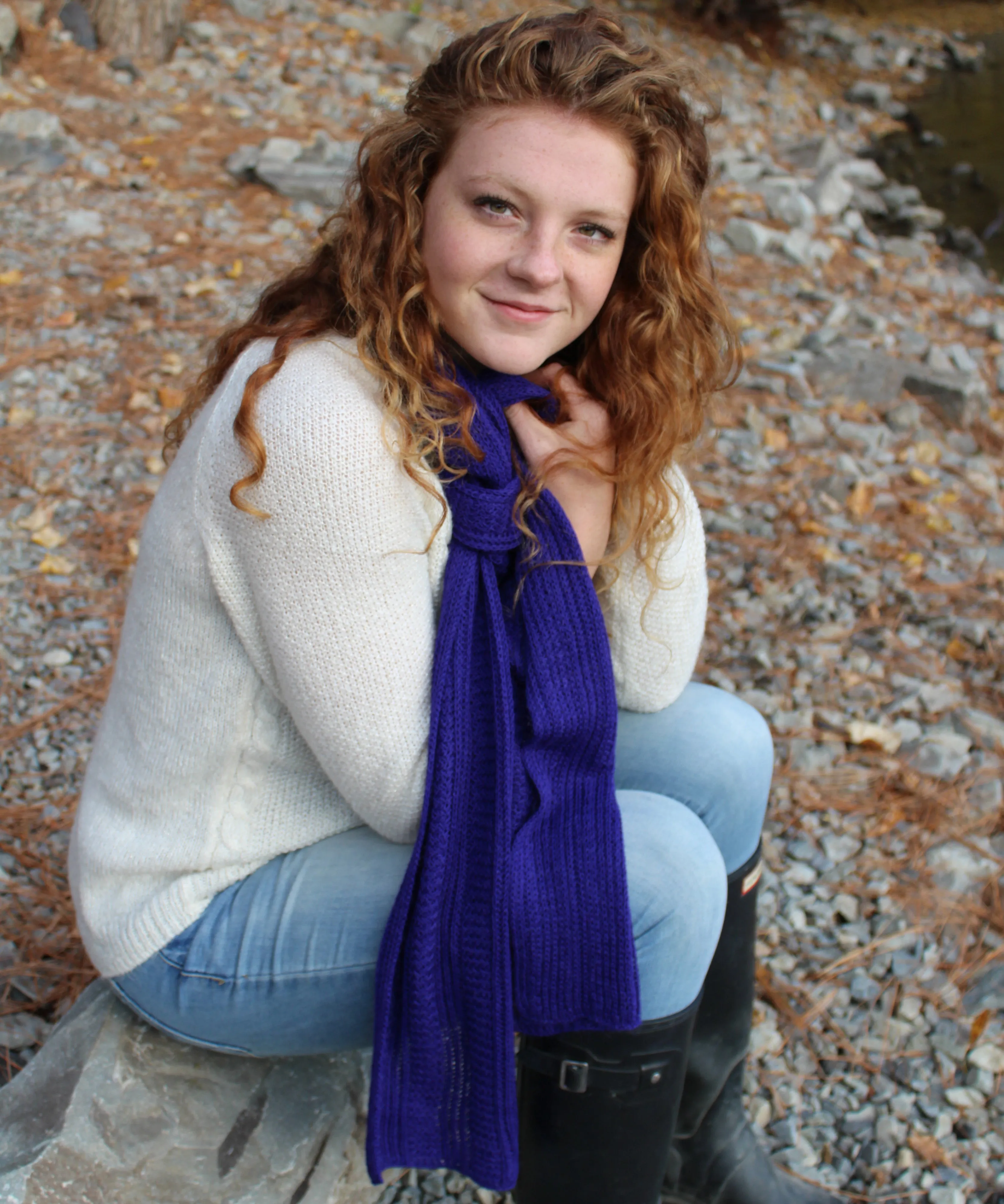 Honeycomb Knitted Scarf 100% Baby Alpaca