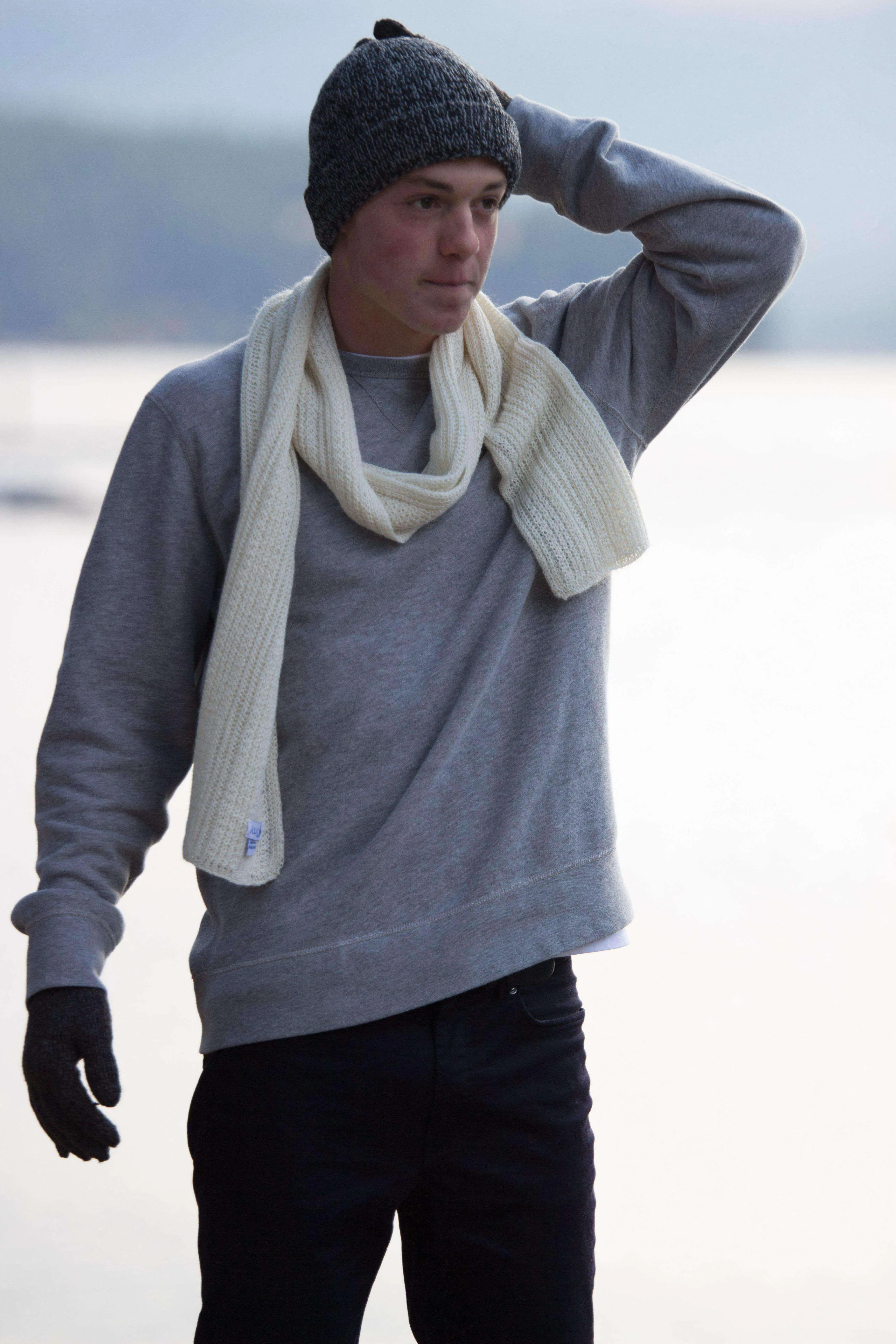 Honeycomb Knitted Scarf 100% Baby Alpaca
