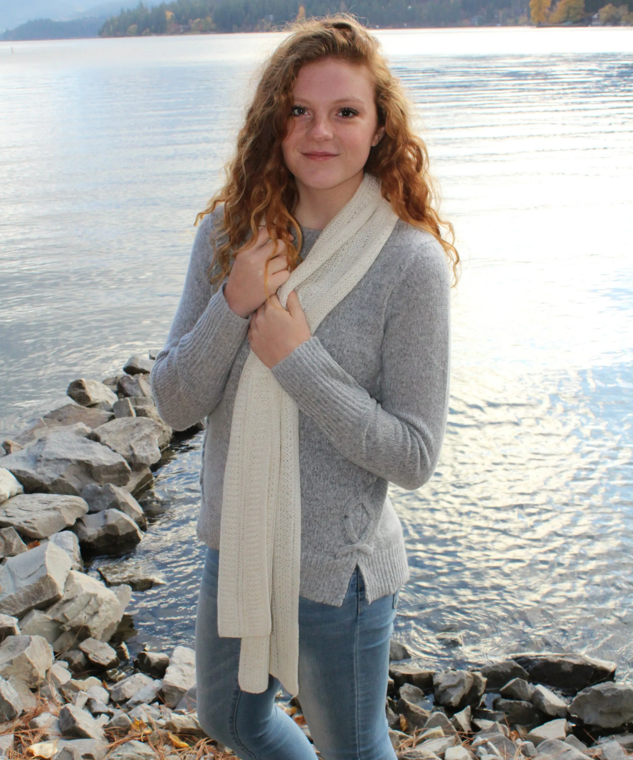 Honeycomb Knitted Scarf 100% Baby Alpaca