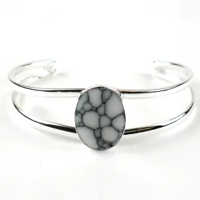 Howlite Mosiac Alpaca Silver Bracelet Artisana