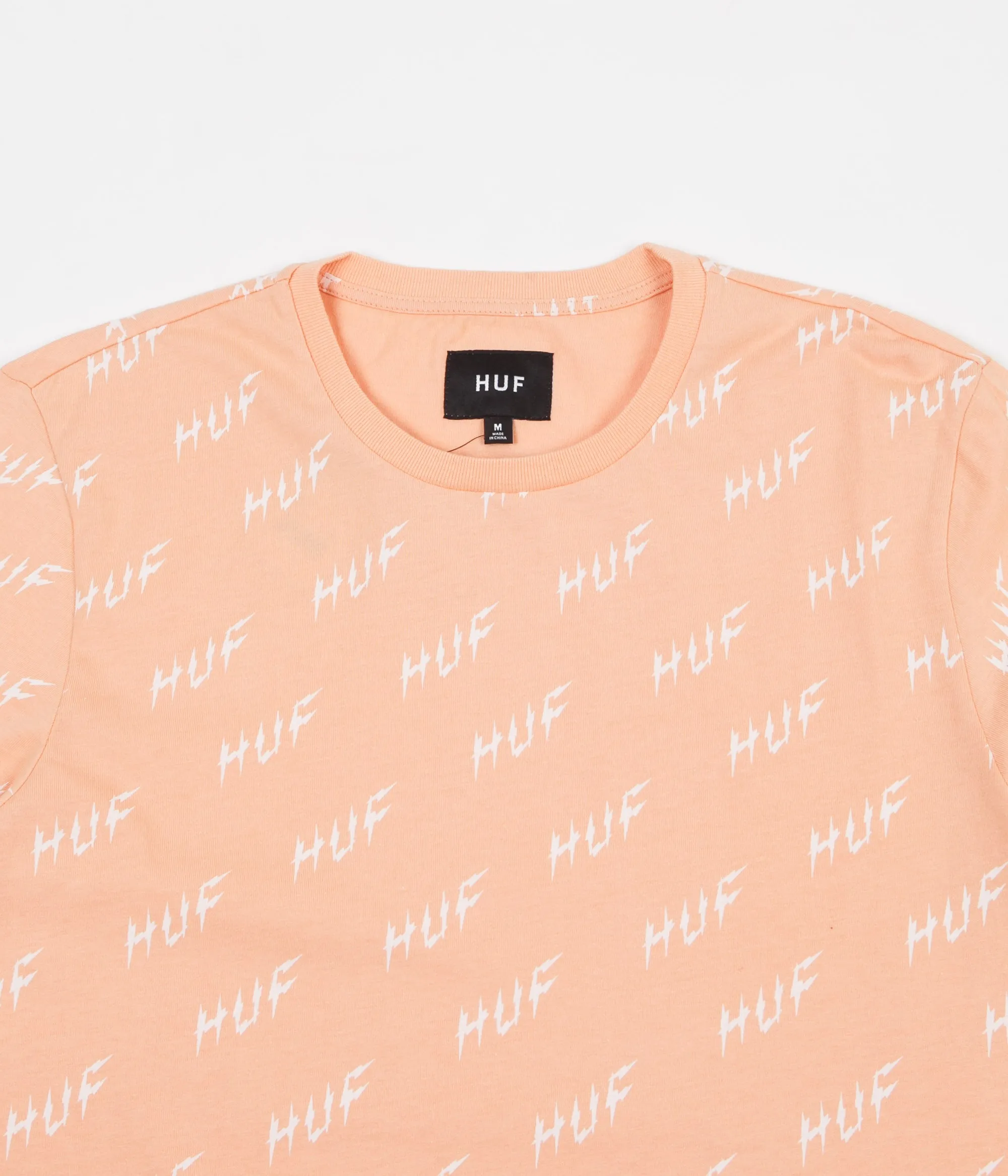 HUF Bolt All-Over Long Sleeve T-Shirt - Peach