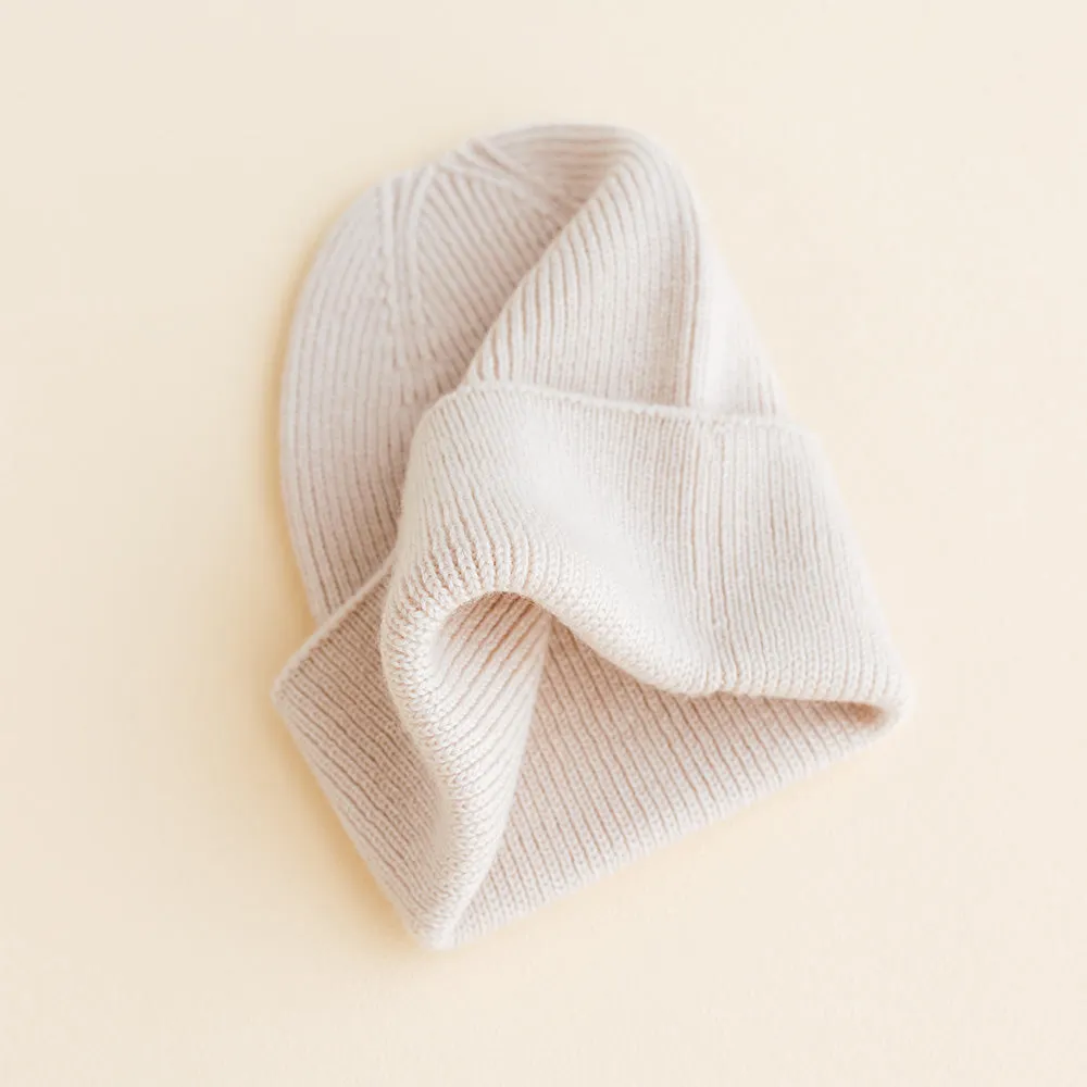Hvid - Newborn beanie - 100% Merino wool