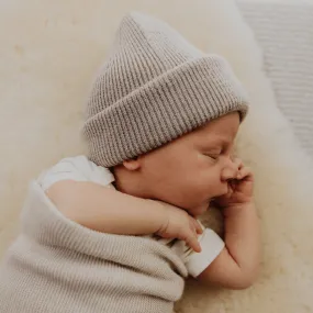 Hvid - Newborn beanie - 100% Merino wool