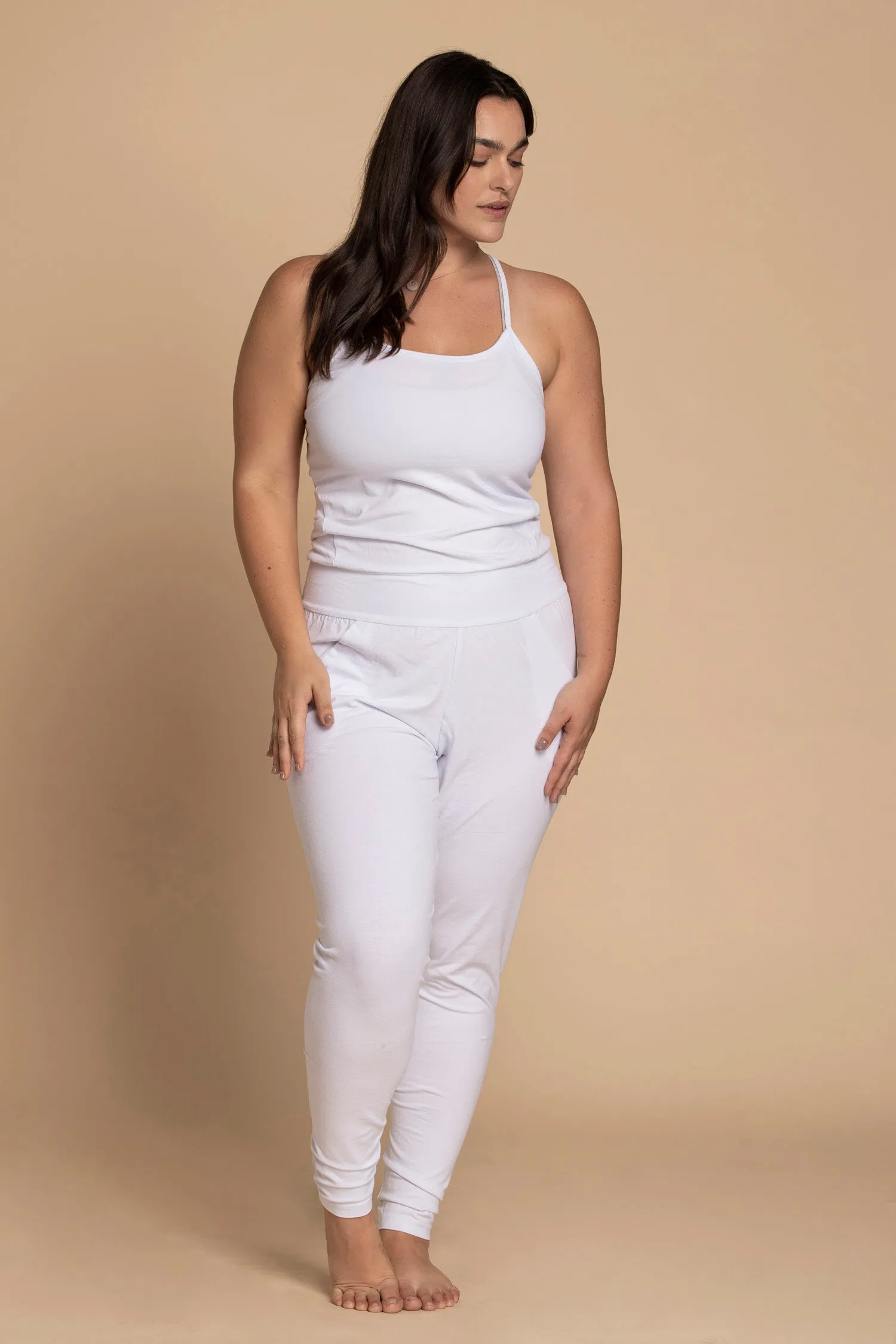 I'mPerfect Pure White Long Yoga Jumpsuit 50%off