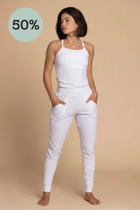 I'mPerfect Pure White Long Yoga Jumpsuit 50%off