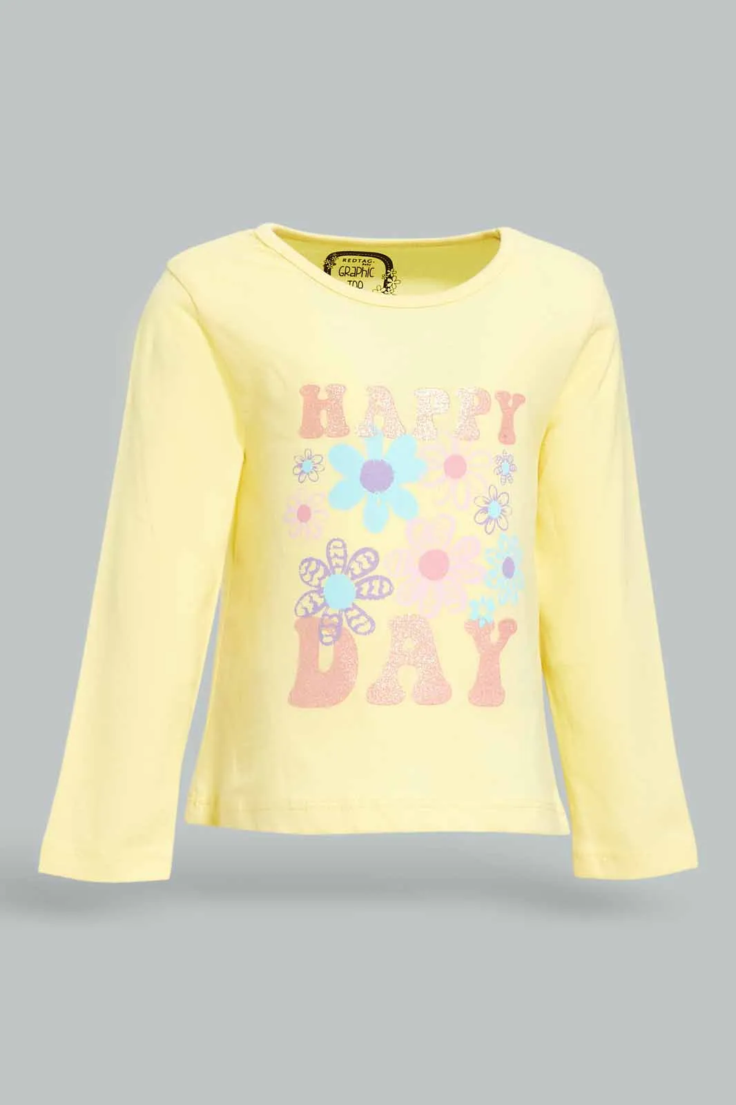 Infant Girls Yellow Floral Print T-Shirt