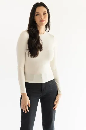Ivory Fitted Long Sleeve Top