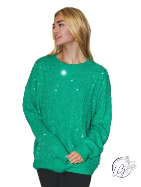 Jolly Hues Sequin Crewneck Sweater