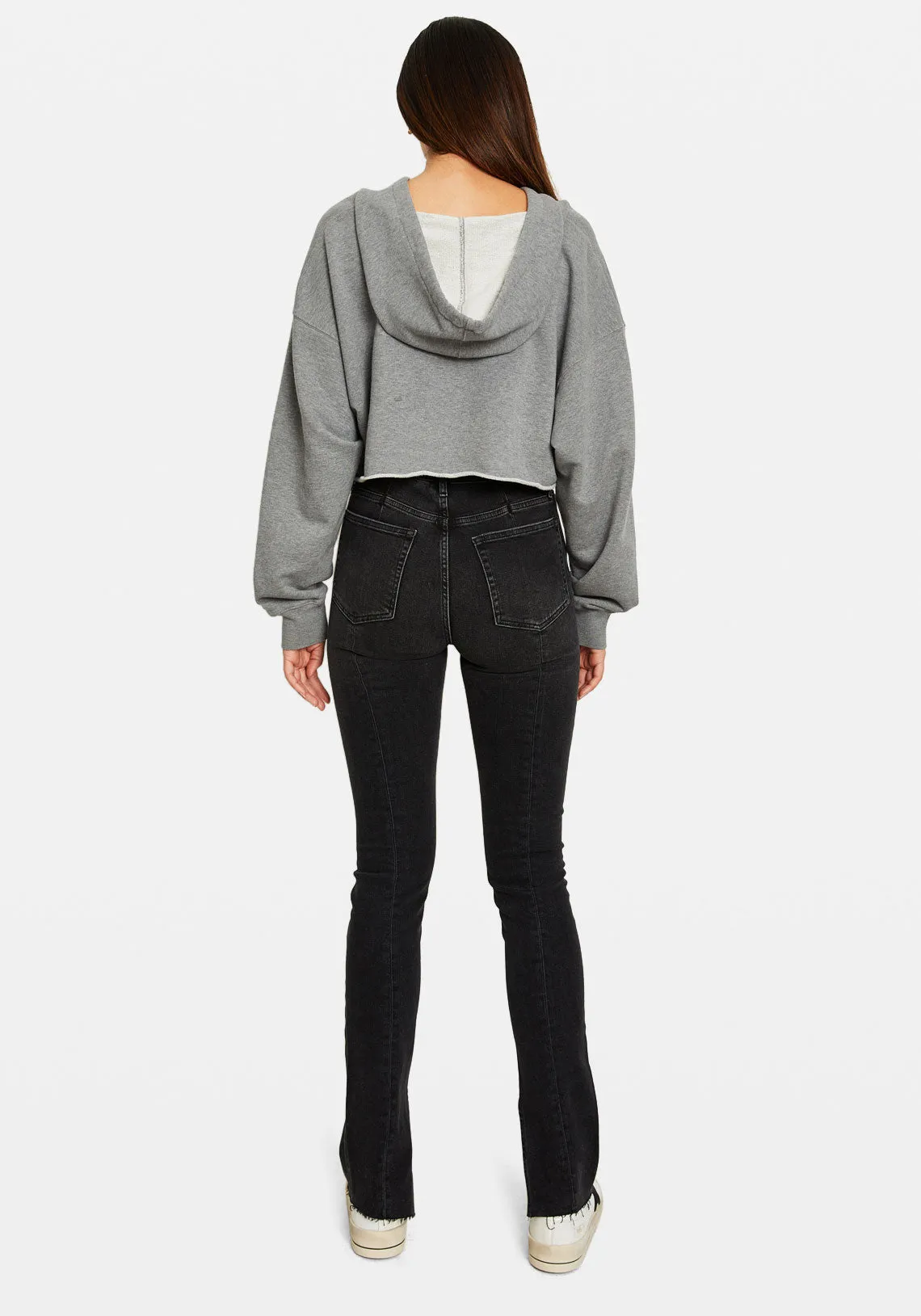 Journey Sweatshirt Crop Hoodie W/ Embroidery Golden