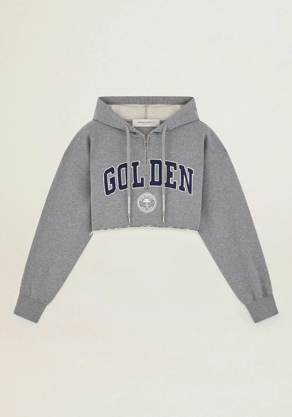 Journey Sweatshirt Crop Hoodie W/ Embroidery Golden