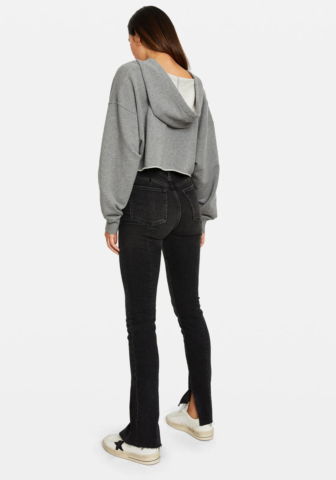 Journey Sweatshirt Crop Hoodie W/ Embroidery Golden