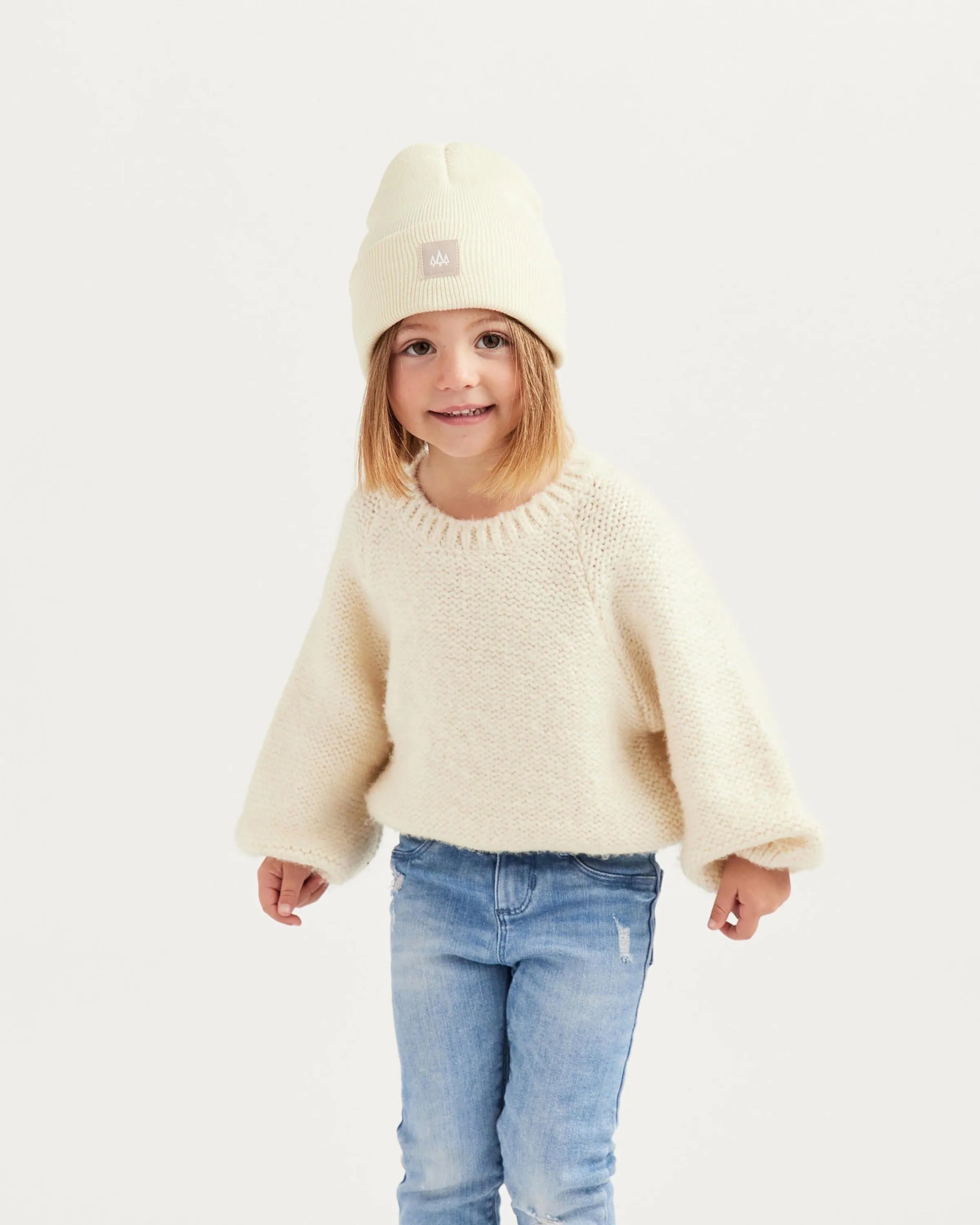 Kids Beacon Beanie in Bone