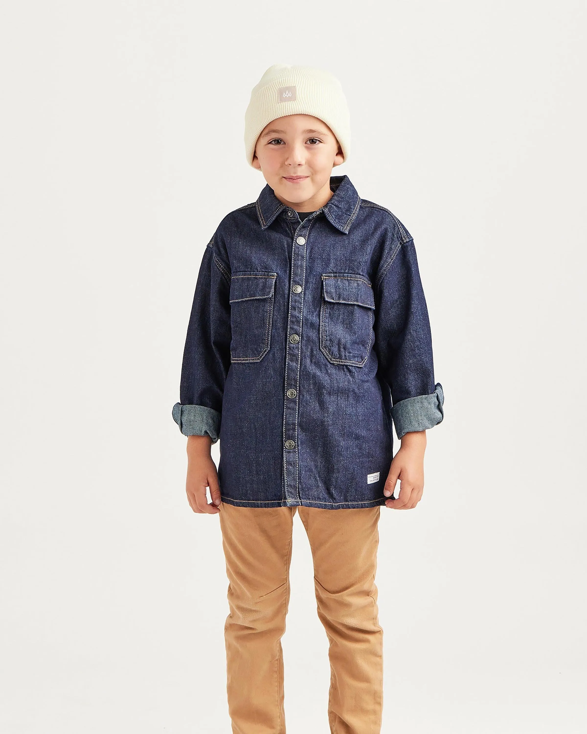 Kids Beacon Beanie in Bone