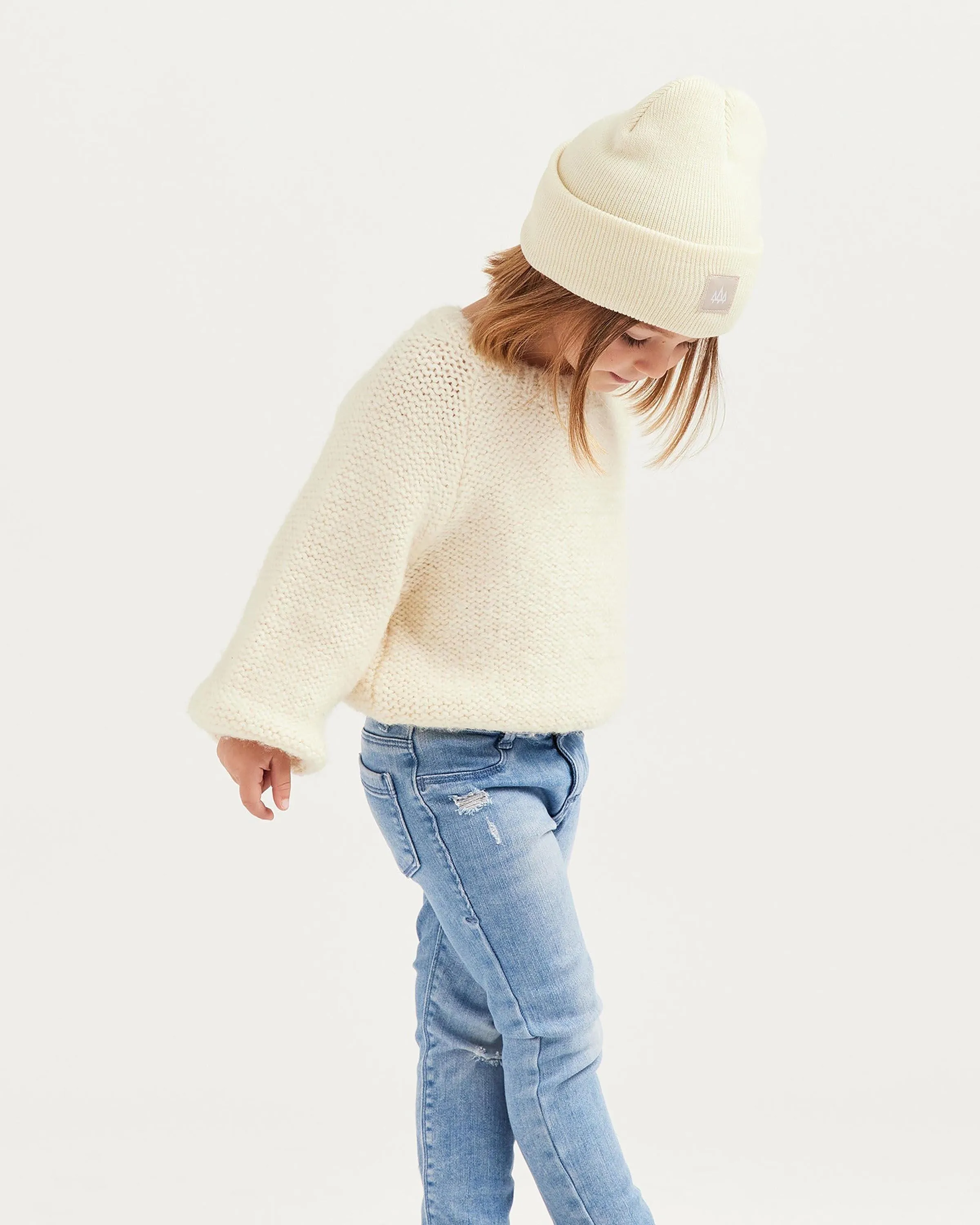 Kids Beacon Beanie in Bone