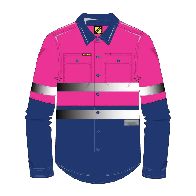 Kids Hivis Two Tone Shirt Long Sleeve - Taped