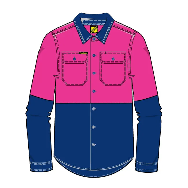 Kids Hivis Two Tone Shirt - Long Sleeve
