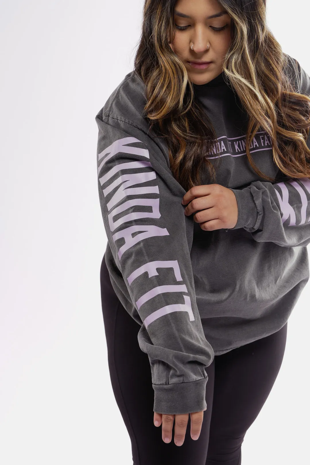 Kinda Fit Kinda Fat The KFKF Premium Oversized Longsleeve Tee (Shadow/Berry)