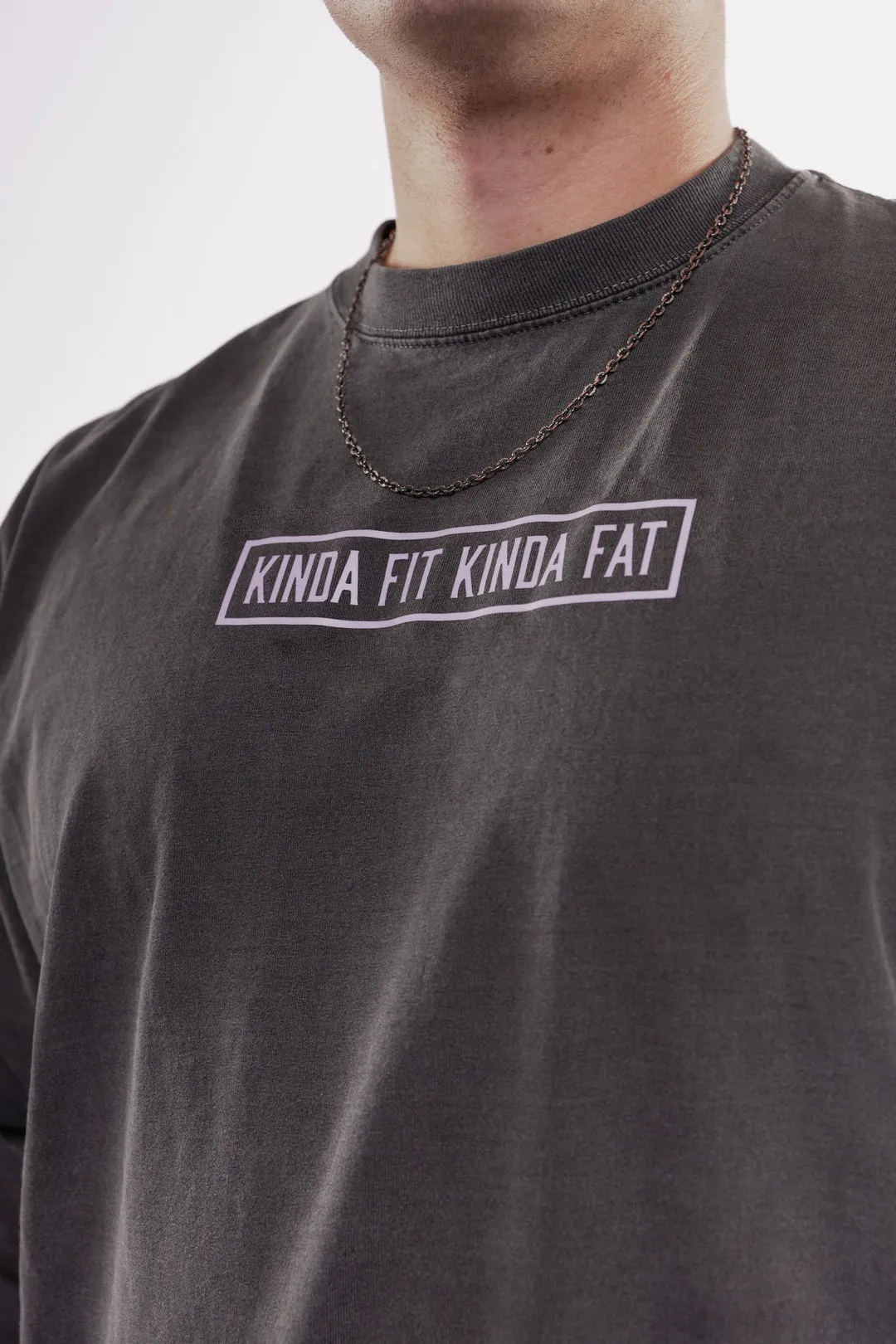 Kinda Fit Kinda Fat The KFKF Premium Oversized Longsleeve Tee (Shadow/Berry)