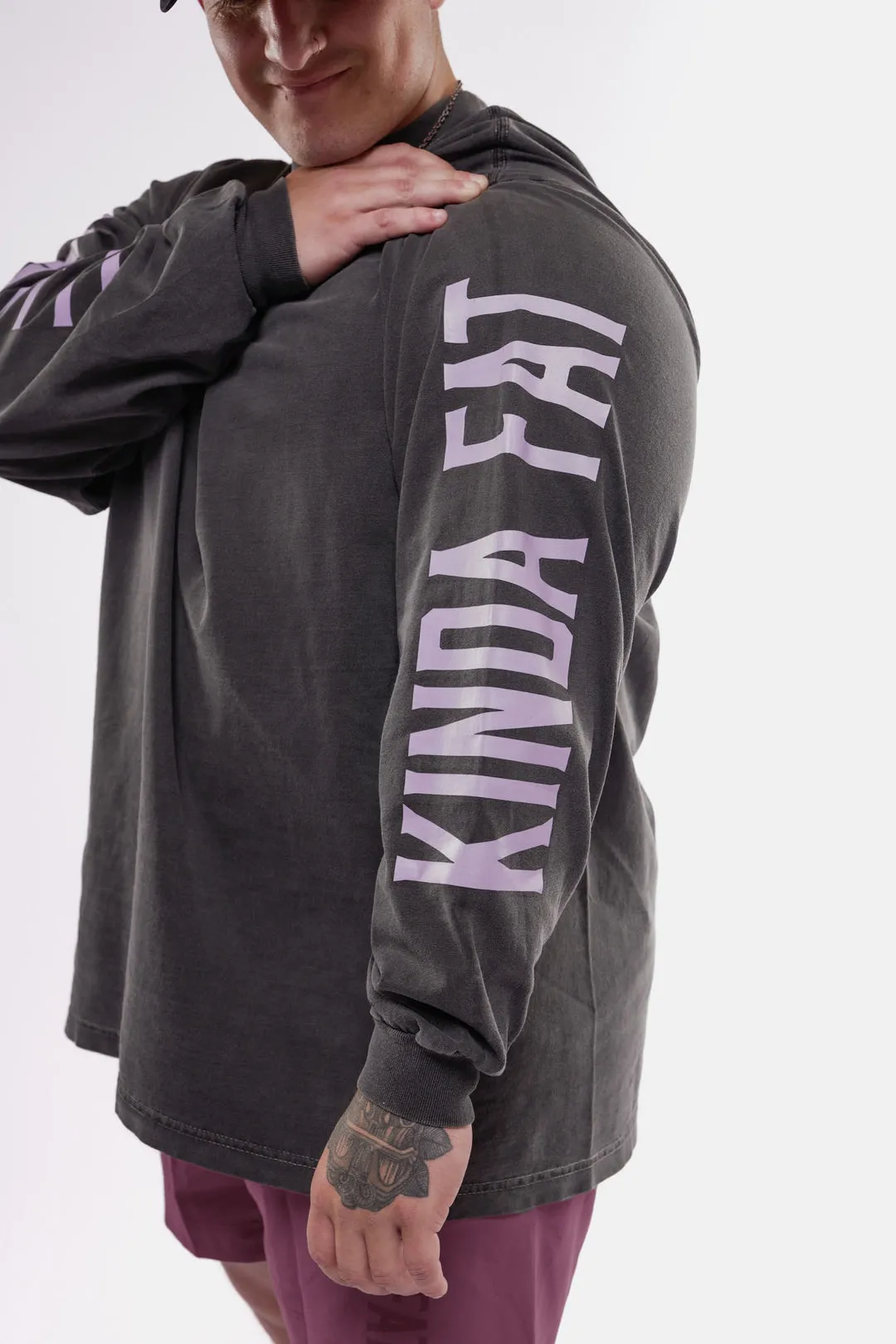 Kinda Fit Kinda Fat The KFKF Premium Oversized Longsleeve Tee (Shadow/Berry)