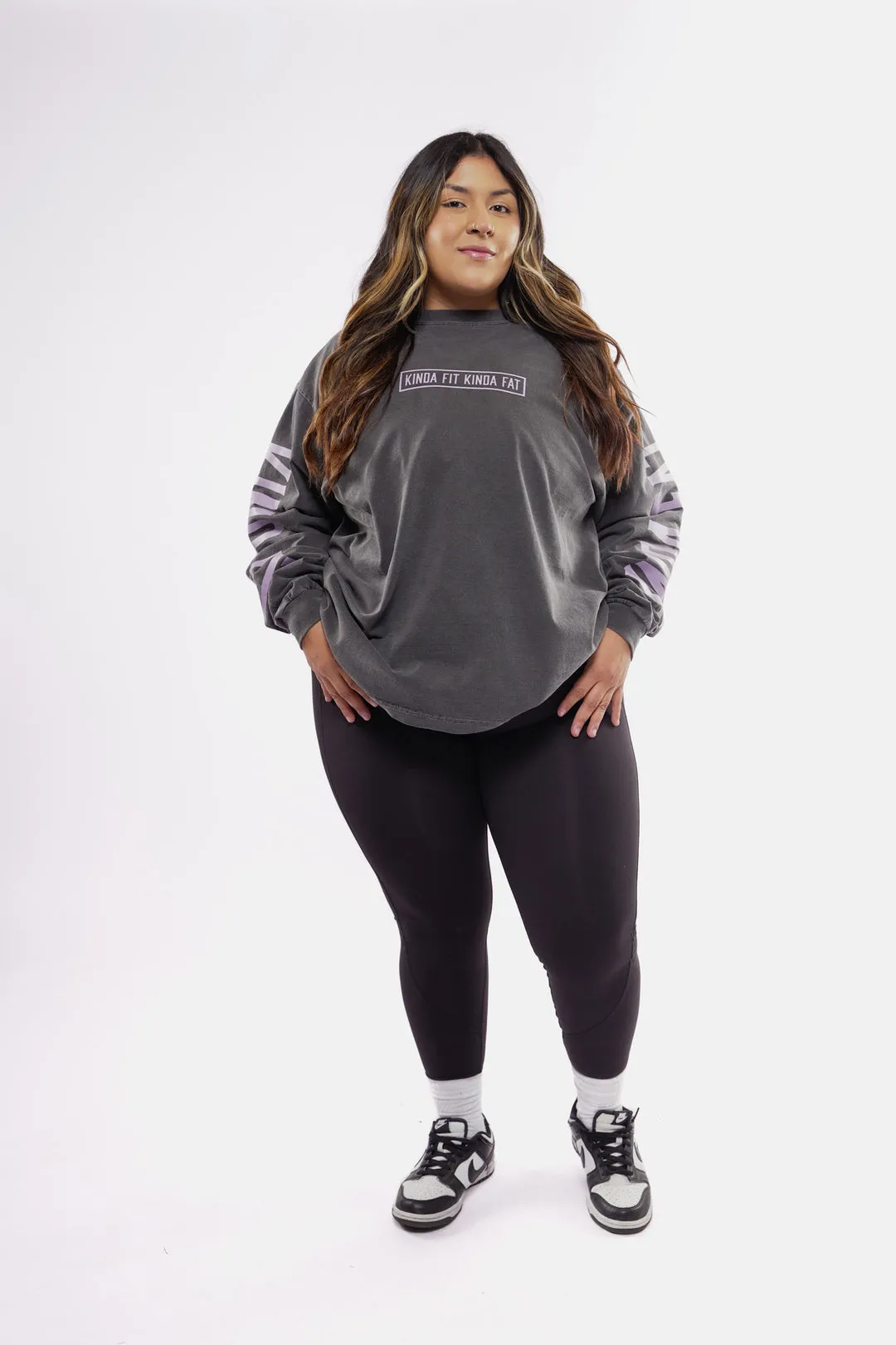 Kinda Fit Kinda Fat The KFKF Premium Oversized Longsleeve Tee (Shadow/Berry)